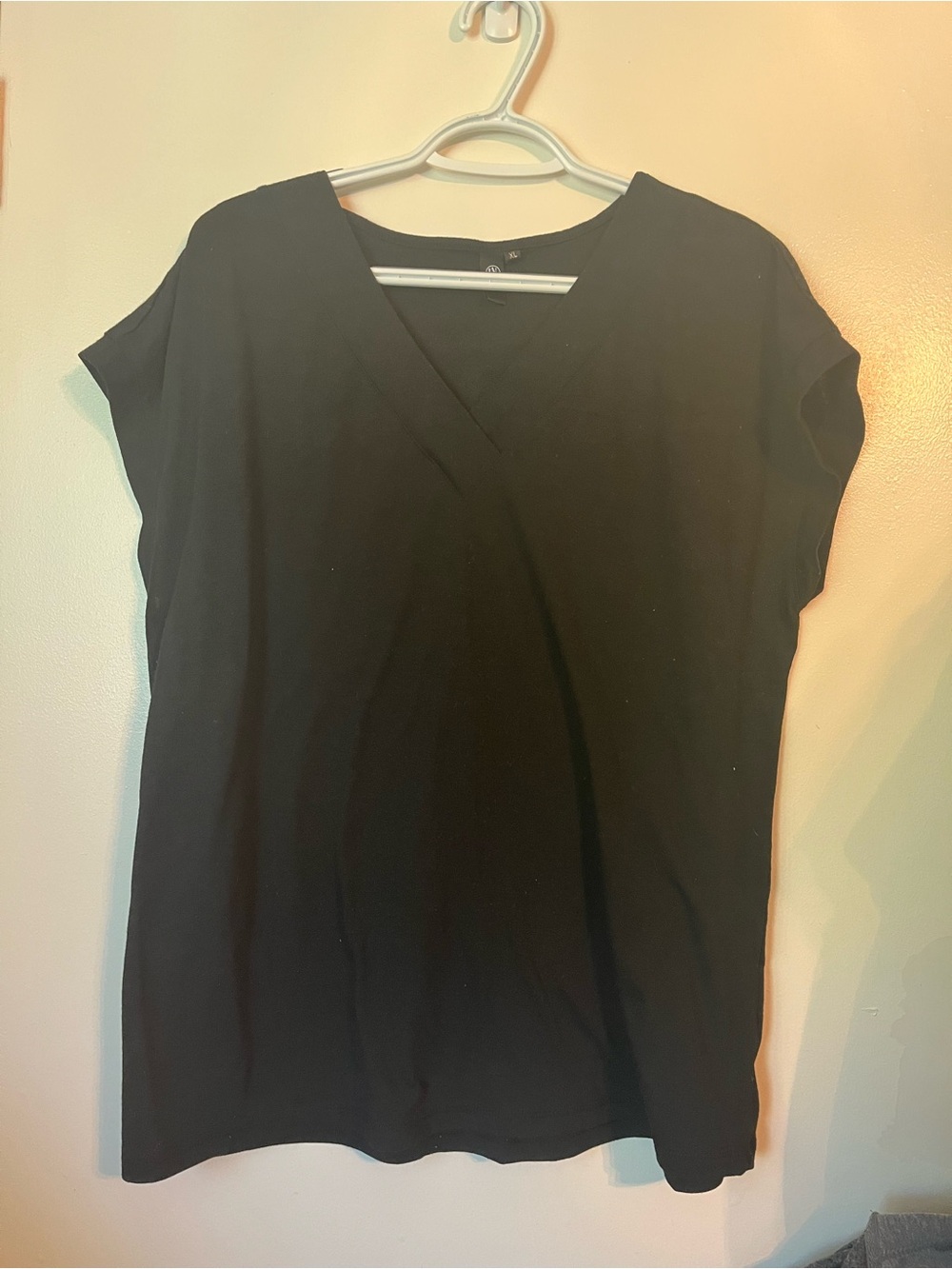 Classic Black V-Neck Women's Top